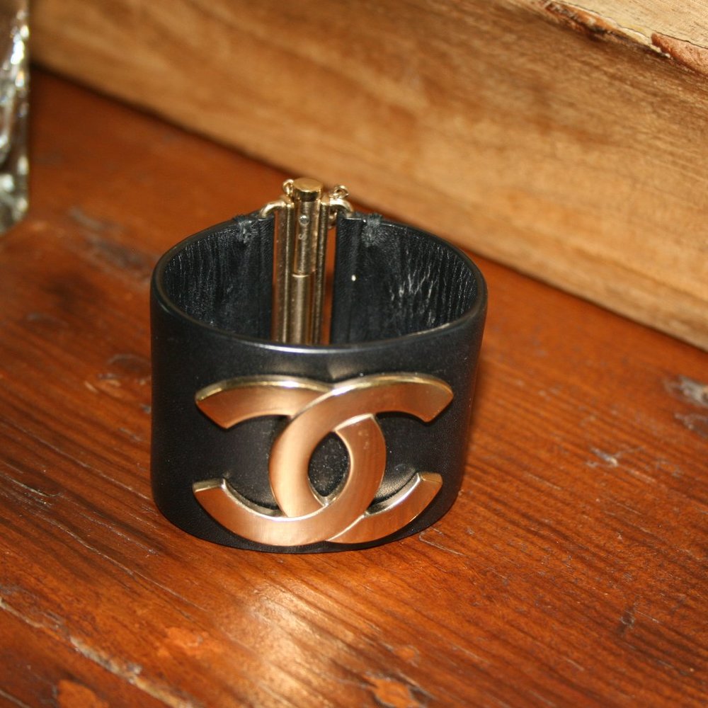 Chanel Black Cuff Bracelet